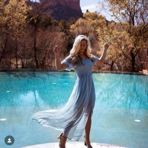 Soft blue maxi dress